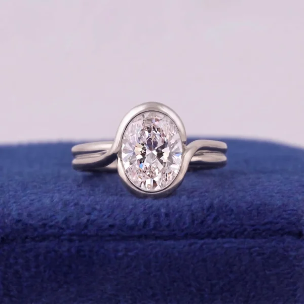 2CT Oval Cut Lab-Grown Diamond Engagement Ring in 14K Gold