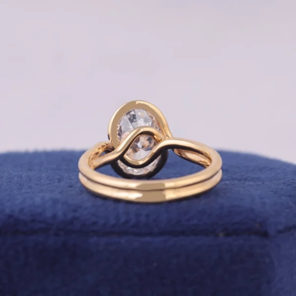 2CT Oval Cut Lab-Grown Diamond Engagement Ring in 14K Gold