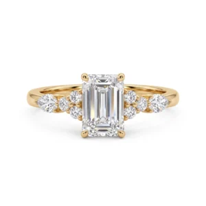 5.00 CT Emerald Cut IGI Certified Lab-Grown Diamond Engagement Ring in 14K Yellow Gold | E VVS2