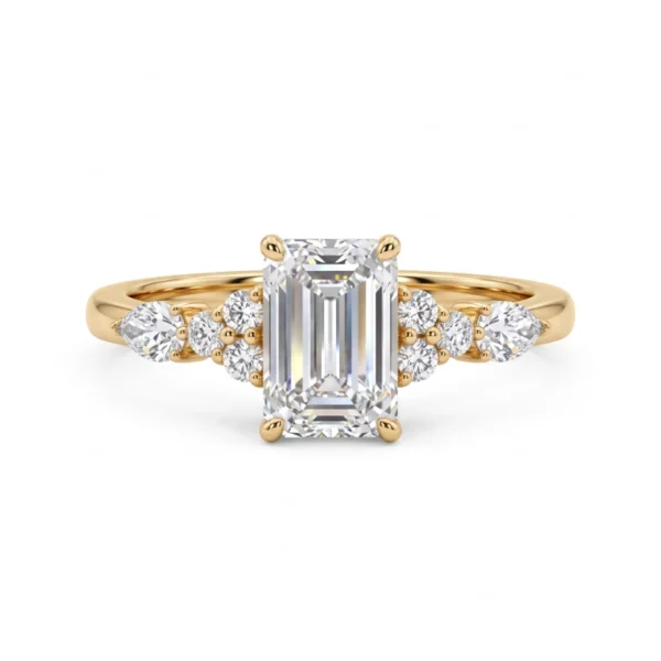 5.00 CT Emerald Cut IGI Certified Lab-Grown Diamond Engagement Ring in 14K Yellow Gold | E VVS2