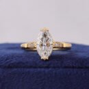 2CT Marquise IGI E VVS2 Lab Grown Diamond Engagement Ring 14K Yellow Gold