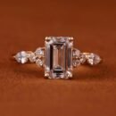 5 CT emerald cut IGI certified lab-grown diamond engagement ring in 14K yellow gold handcrafted in Dubai