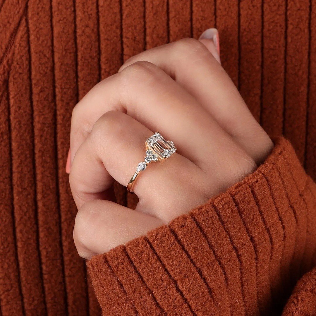 5.00 CT Emerald Cut IGI Certified Lab-Grown Diamond Engagement Ring in 14K Yellow Gold | E VVS2 - Image 3