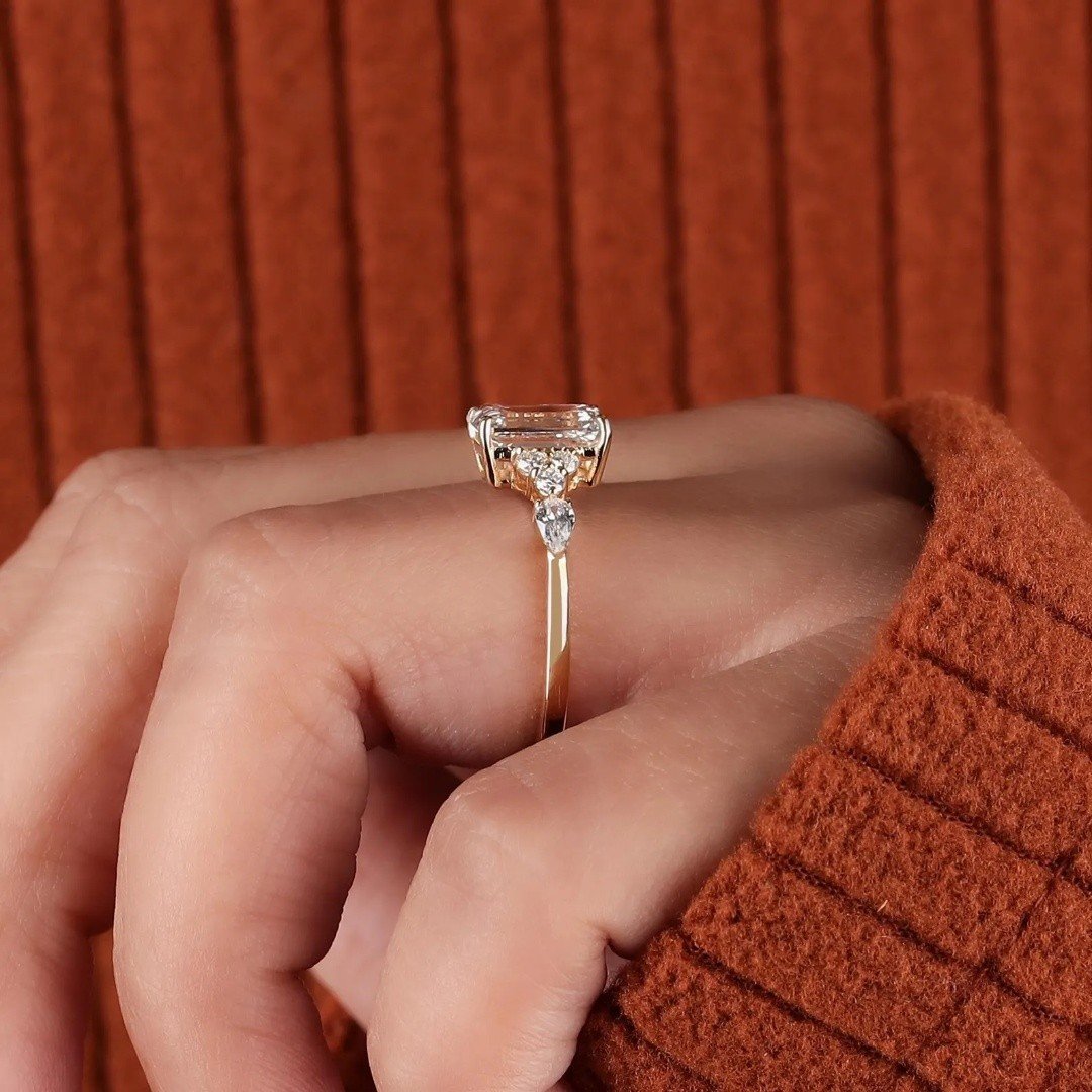 5.00 CT Emerald Cut IGI Certified Lab-Grown Diamond Engagement Ring in 14K Yellow Gold | E VVS2 - Image 5