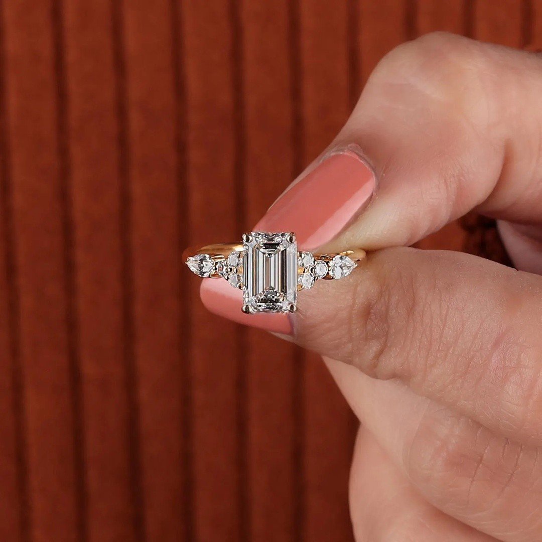 5.00 CT Emerald Cut IGI Certified Lab-Grown Diamond Engagement Ring in 14K Yellow Gold | E VVS2 - Image 6