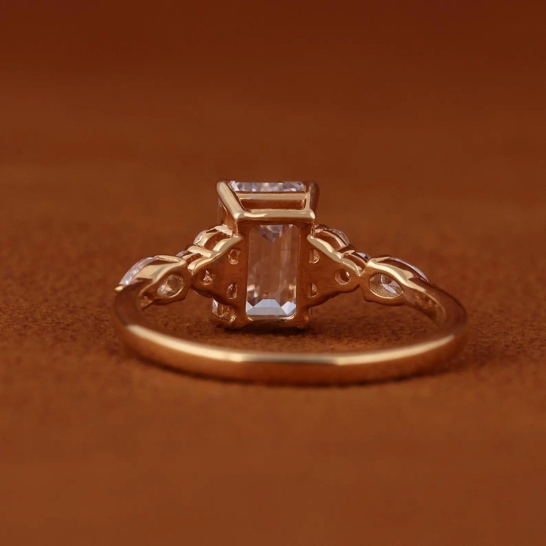 5.00 CT Emerald Cut IGI Certified Lab-Grown Diamond Engagement Ring in 14K Yellow Gold | E VVS2 - Image 7