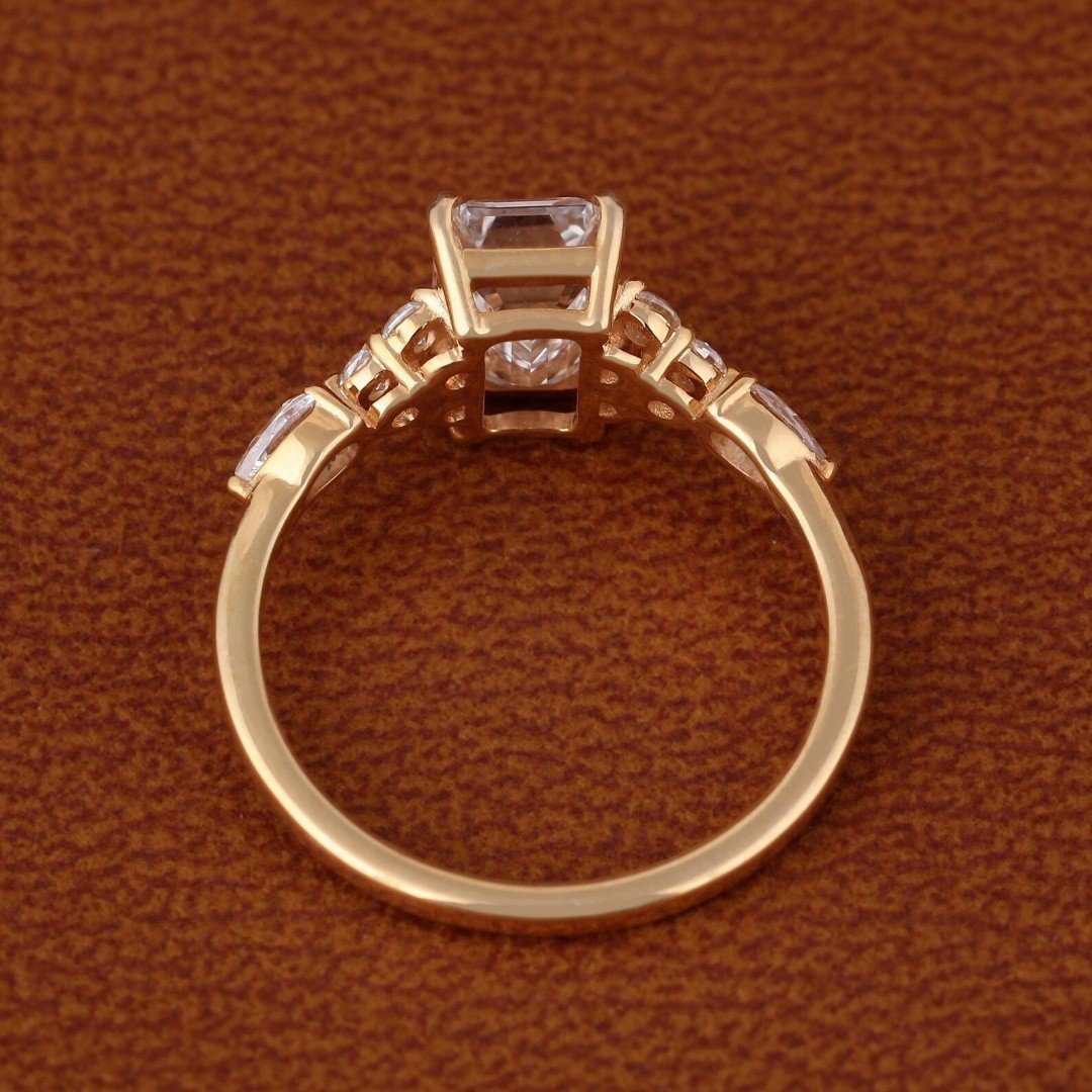 5.00 CT Emerald Cut IGI Certified Lab-Grown Diamond Engagement Ring in 14K Yellow Gold | E VVS2 - Image 8