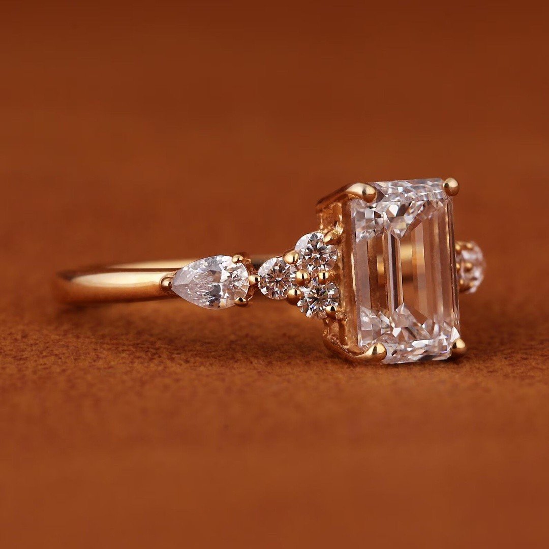 5.00 CT Emerald Cut IGI Certified Lab-Grown Diamond Engagement Ring in 14K Yellow Gold | E VVS2 - Image 9