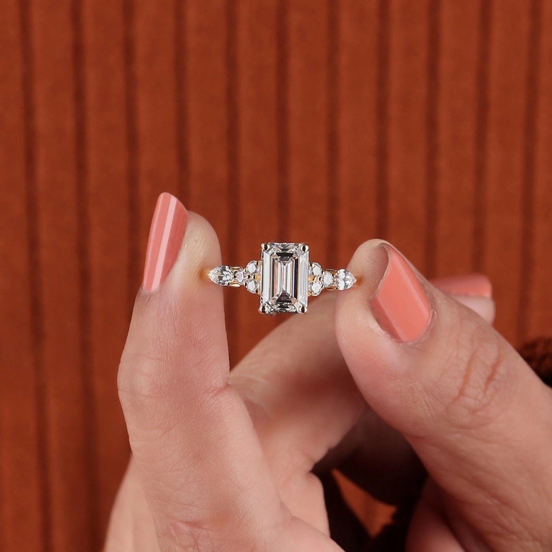 5.00 CT Emerald Cut IGI Certified Lab-Grown Diamond Engagement Ring in 14K Yellow Gold | E VVS2 - Image 11