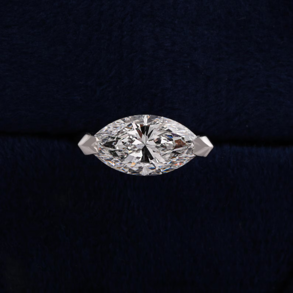 14K White Gold E VVS2 IGI 2.5CT Marquise Lab Grown Diamond Engagement Ring