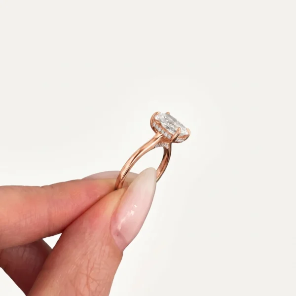 2.15 CT Elongated Cushion IGI Certified Lab Grown Diamond Engagement Ring in 14K Rose Gold E VVS2 1