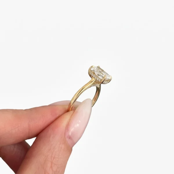 2.15 CT Elongated Cushion IGI Certified Lab Grown Diamond Engagement Ring in 14K Yellow Gold E VVS2 1