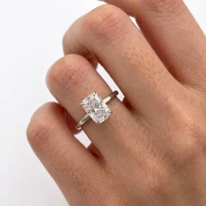 2.15 CT Elongated Cushion IGI Certified Lab-Grown Diamond Engagement Ring in 14K Yellow Gold | E VVS2