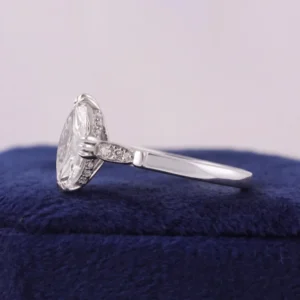 2.20 CT Marquise Cut IGI Certified Lab-Created Diamond Ring in 14K Yellow Gold – E Color VVS2