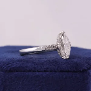 2.20 CT Marquise Cut IGI Certified Lab-Created Diamond Ring in 14K Yellow Gold – E Color VVS2