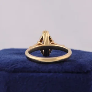 2.20 CT Marquise Cut IGI Certified Lab-Created Diamond Ring in 14K Yellow Gold – E Color VVS2