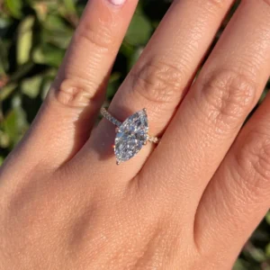 2.20 Ct Marquise Lab Diamond Engagement Ring D/VVS2 – 14K Gold, Dubai Crafted
