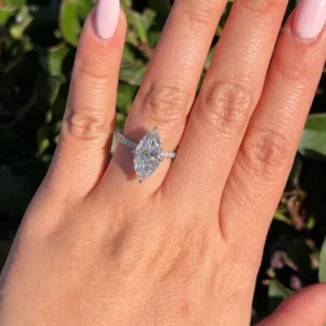 2.20 Ct Marquise Lab Diamond Engagement Ring D/VVS2 – 14K Gold, Dubai Crafted