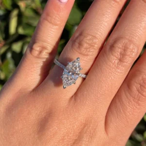 2.20 Ct Marquise Lab Diamond Engagement Ring D/VVS2 – 14K Gold, Dubai Crafted