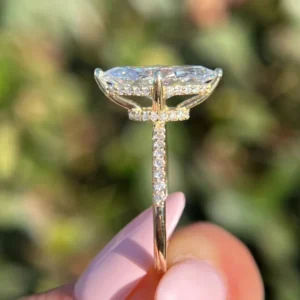 2.20 Ct Marquise Lab Diamond Engagement Ring D/VVS2 – 14K Gold, Dubai Crafted