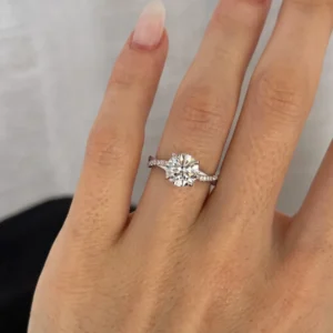 2.20 Ct Round Lab Diamond Twisted Engagement Ring – E/VVS2, 14K Gold (Dubai Crafted)