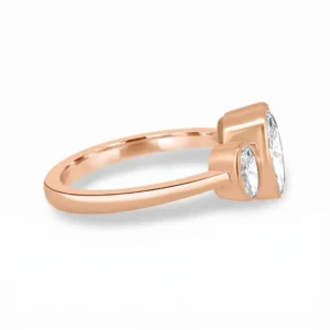 2.30 Ct Round Lab Diamond Bezel Engagement Ring E/VVS2 – 18K Yellow Gold, Dubai Crafted