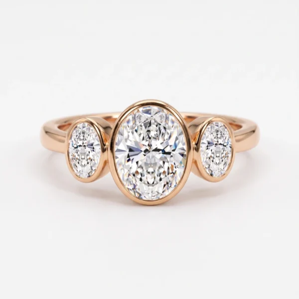 2.30 Ct Round Lab Diamond Bezel Engagement Ring E/VVS2 – 18K Yellow Gold, Dubai Crafted