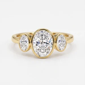 2.30 Ct Round Lab Diamond Bezel Engagement Ring E/VVS2 – 18K Yellow Gold, Dubai Crafted